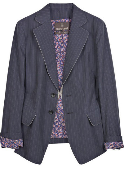 Roberto Cavalli Pinstripe Cotton Blazer