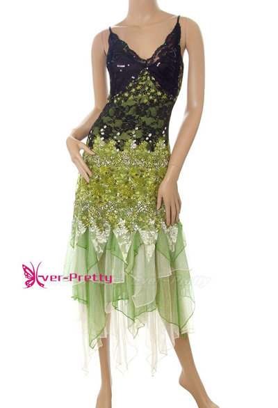 Green Lace Long Evening Dress