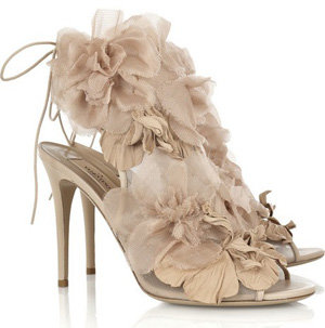 Valentino Floral Organza Sandals