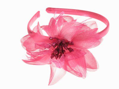 Fuchsia Organza Flower Band