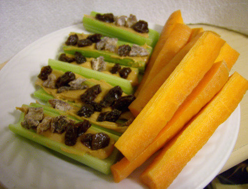 Carrot Sticks with Peanut Butter