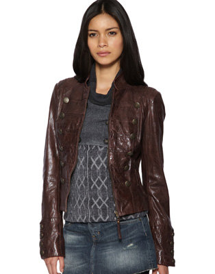 Urban Code Military Style Leather Jacket