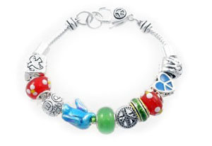 Pandora Style Peace Bead Bracelet