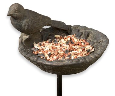 Boxwood and Song Sparrow Stake Feeder