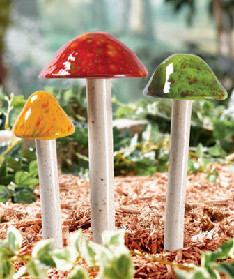 Ceramic Garden Mushrooms