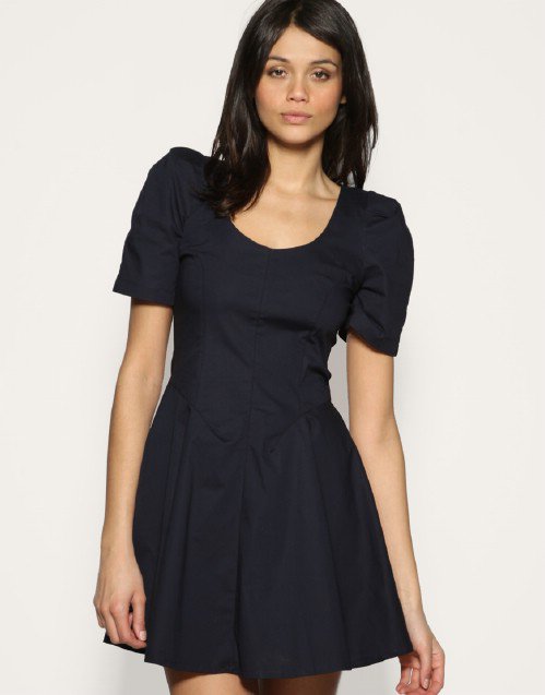 TNFC Shoulder Pad Retro Flare Dress