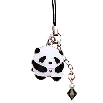 Panda Love Cell Phone Charm