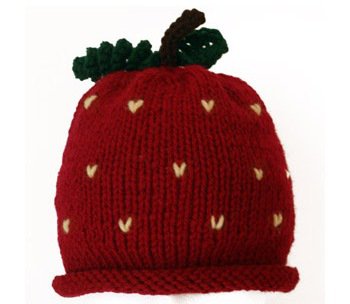 Knit Strawberry Hat