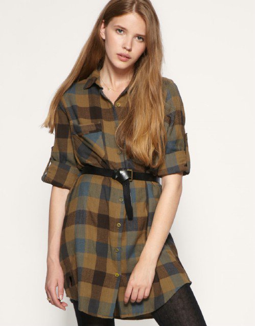 ASOS Oversized Check Shirt Dress