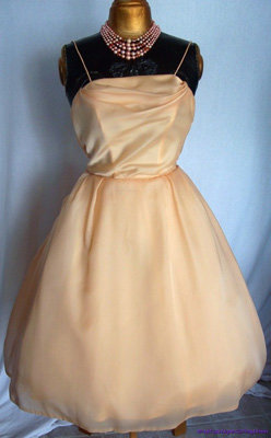 1950s Peach Chiffon