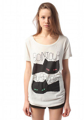 Bonjour Cat Tee