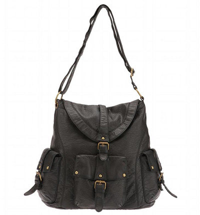 BDG Tri-Pocket Basic Buckle Satchel