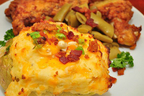 Fried Chicken and Baked Potatoes