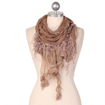 Teresa's Tea Biscuit Brown Scarf