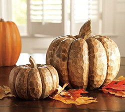 Pottery Barn Carved Wood Pumpkins