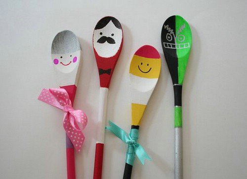 Puppets Made on a Wooden Spoon