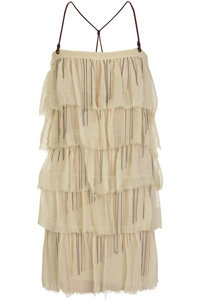 Chain Tier Silk-chiffon Dress