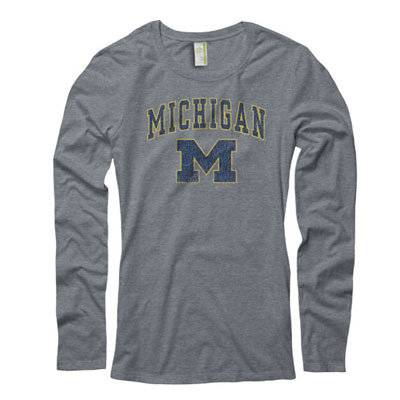 New Agenda Junior LS Grey Michigan Tee