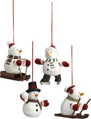 Crate & Barrel Snowman Ornaments