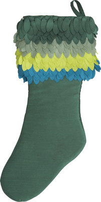 Crate & Barrel Fiona Green Stocking