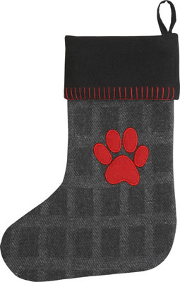 Crate & Barrel Paw Print Stocking