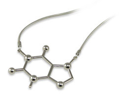 Caffeine Molecule Silver Necklace