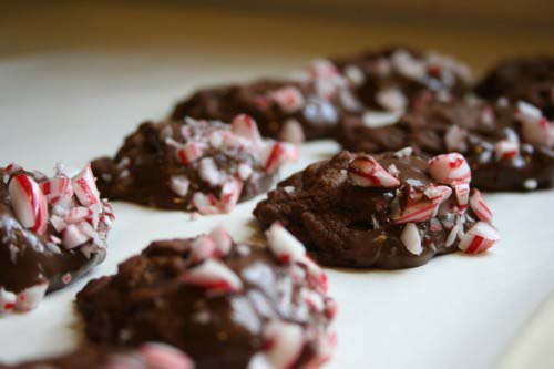 Triple Chocolate Candy Cane Cookies