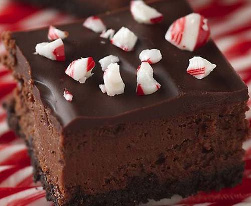 Chocolate Chunk Candy Cane Cheesecake