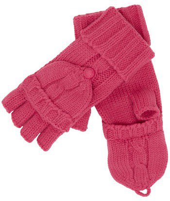 Under the Cable Knit Gloves in Pink