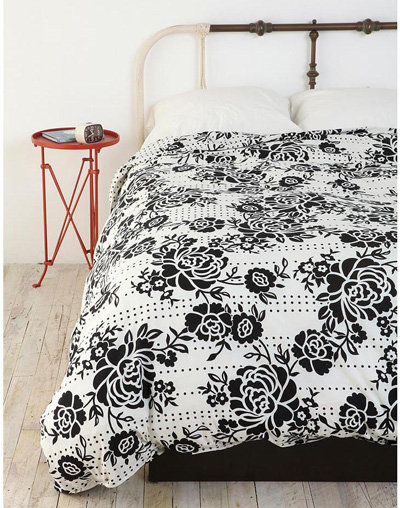 Stamped Rose Batik Duvet Cover