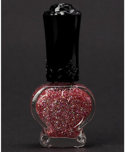 Anna Sui Medium Sparkle Nail Polish in Dark Pink