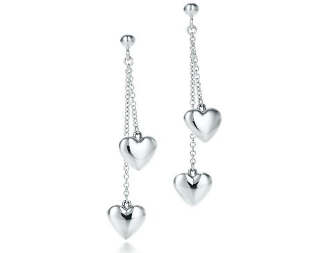 Tiffany Double Drop Heart Earrings