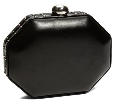 SR Squared by Sondra Roberts Octagonal Faux Leather Box Clutch