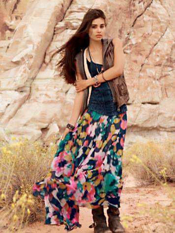 FP-1 Desert Florals Maxi Skirt