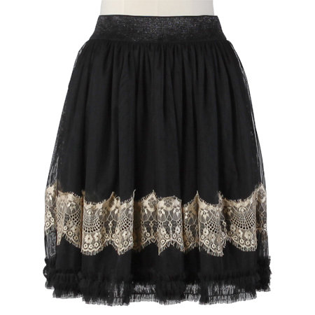 Prosper in Lace Black Tulle Skirt