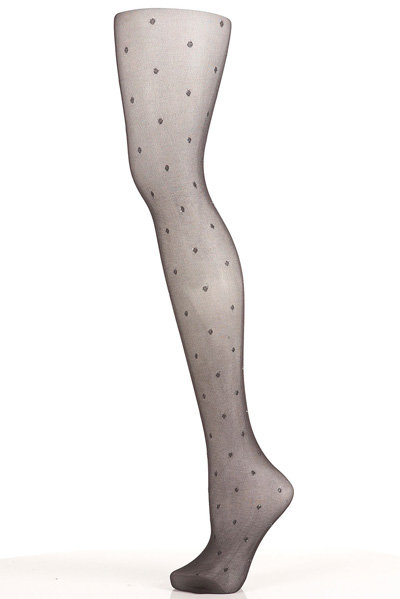 Black Glitter Flock Spot Tights