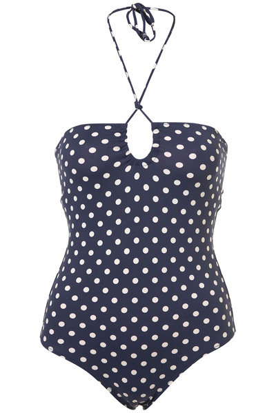 Navy Polka Dot One Piece Swimsuit