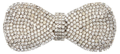 Susan Caplan Vintage 1980s Diamante Bow Tie Brooch