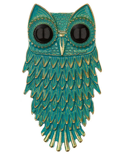 Topshop Turquoise Owl Brooch