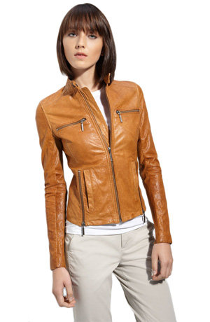 Vince Lambskin Leather Motocross Jacket