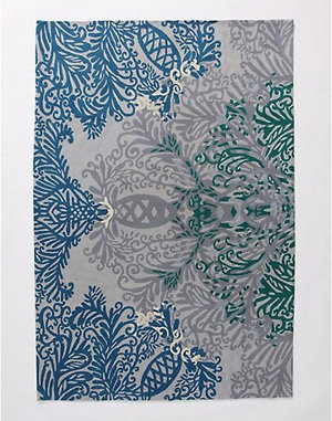 Anthropologie Layered Damask Rug