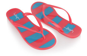 Forever21 Striped Jelly Flip Flops