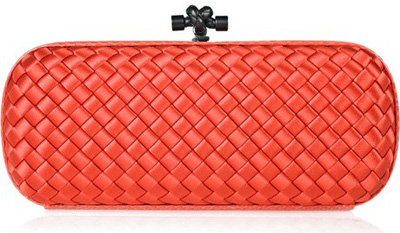 Bottega Veneta Knot Intrecciato Satin Clutch