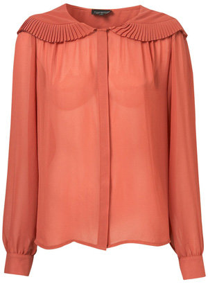 Topshop Pleat Collar Blouse