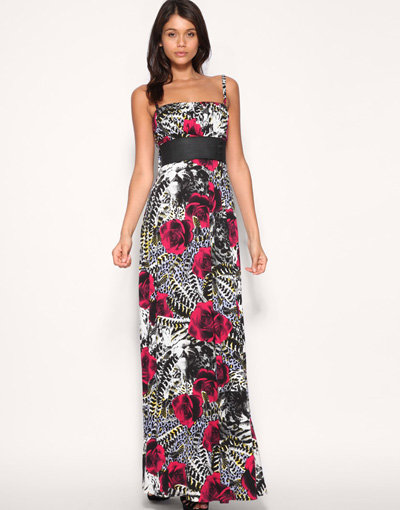 Miss Sixty Rose Animal Print Maxi Dress