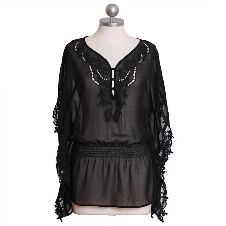 Heavenly Dream Dolman Top in Black