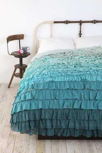 Tonal Waterfall Ruffle Duvet Cover