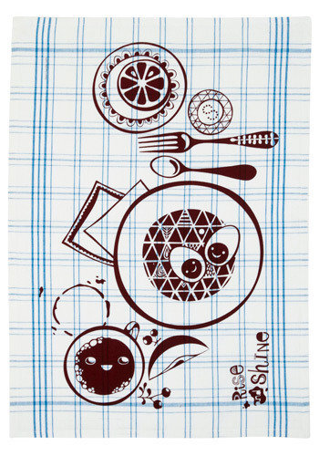 Chores Chart Dish Towel in Blue