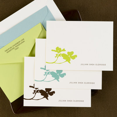 Simple Floral Flat Note Cards