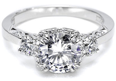 Tacori Engagement Ring with Pave Set Diamonds